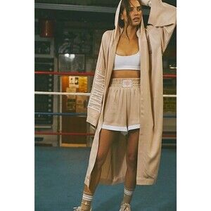 Free People Movement x EVERLAST Satin Hooded Boxing Robe Women's Size XL $198
